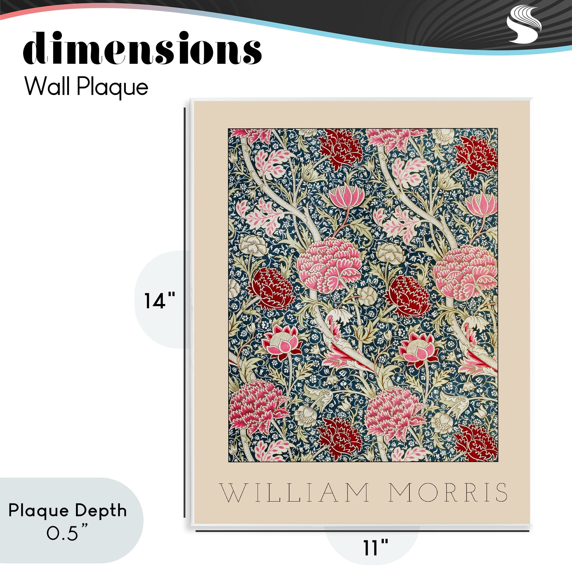 Stupell Industries Ornate Intertwined Flower Classic Wall Plaque Art, design by Lil' Rue
