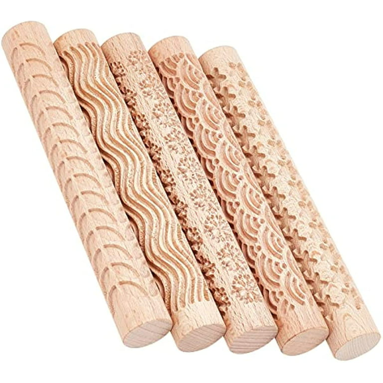  6Pcs Clay Modeling Pattern Rollers, Large Texture Rollers for  Clay Wooden Handle Pottery Tools Snowflakes Stars Wood Wave Pattern Clay  Rolling Pottery Ceramic Carved Tools for DIY Handcrafts (A)