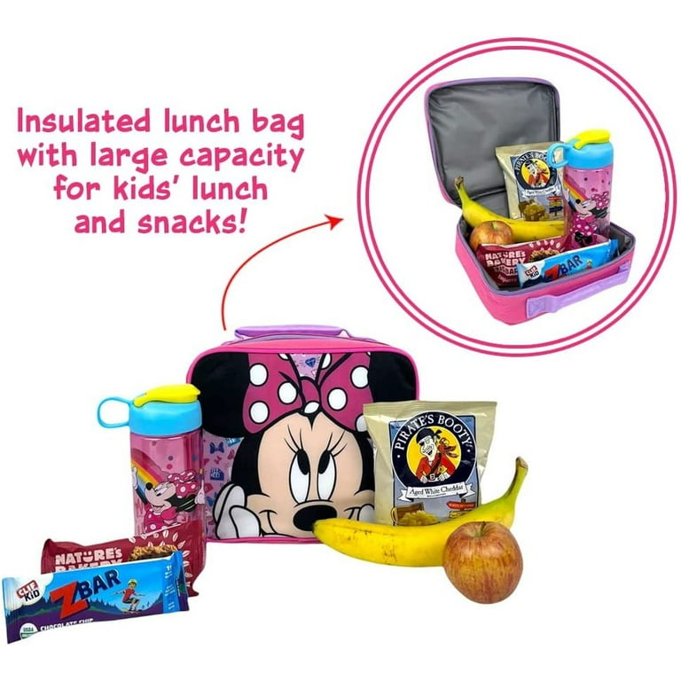 Minnie Mouse Lunch Bag Insulated Pink w/ Disney Pull Top Water Bottle –  Open and Clothing
