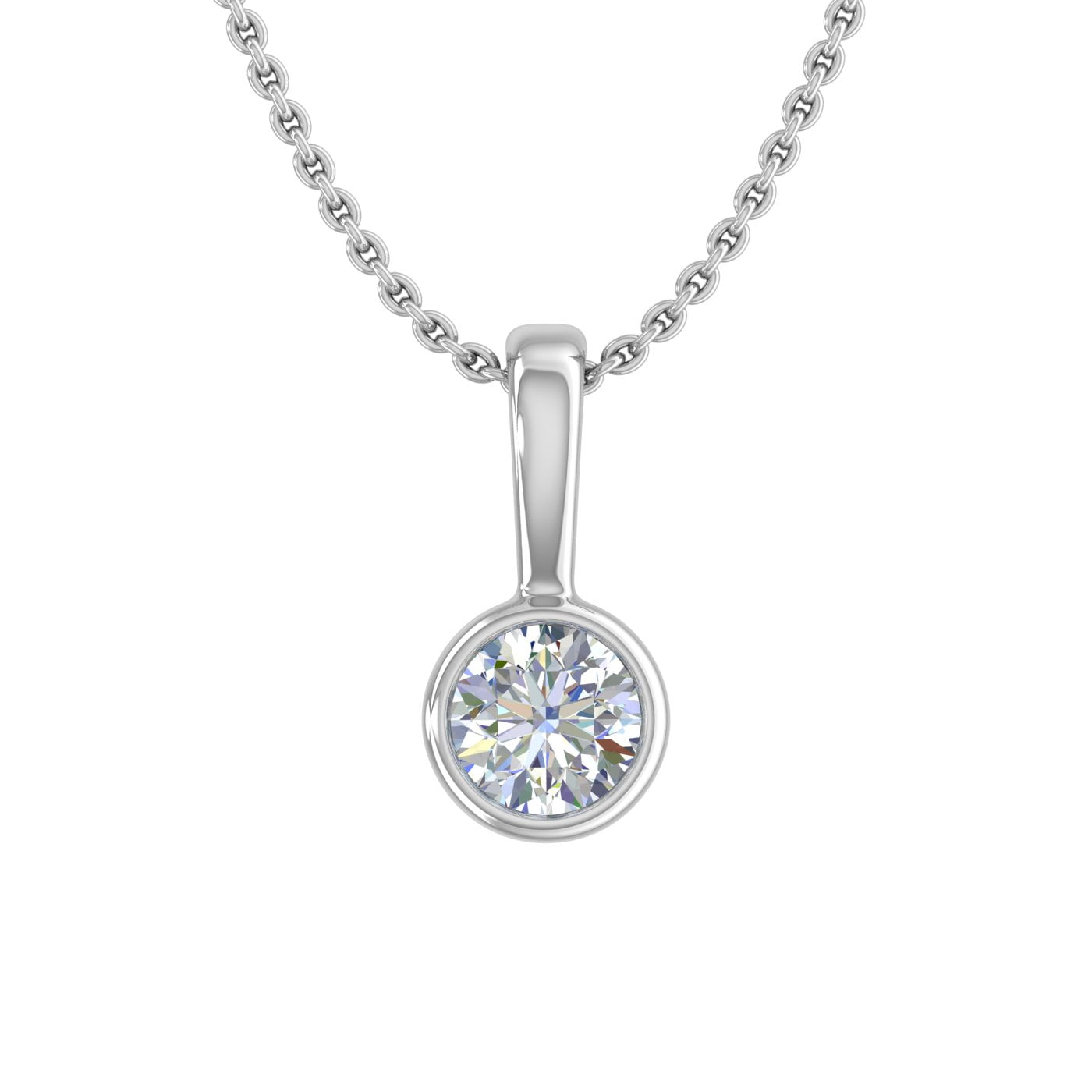 1/4 Carat 4-Prong Set Solitaire Diamond Pendant Necklace in 10K 
