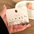 thumbnail image 3 of Juego de pendientes para mujer, pendientes de trébol de cuatro hojas con perlas de amor, pendientes de gota de aceite artísticos, ligeros y adecuados para ocasiones artísticas., 3 of 5