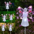 thumbnail image 5 of LED Angel Solar Garden Lights, Waterproof Landscape Stake Lights for Outdoor Pathway, Patio, Yard, Lawn, Grave, and Cemetery, Memorial Sympathy Gift(Pink), 5 of 7