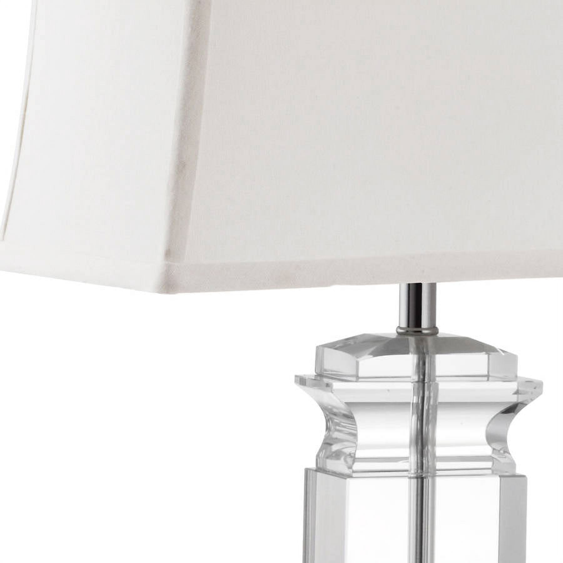 Safavieh Olympia 24" Glam Clear Table Lamp with Crystal Glass Off-White Cotton Shade (Count of 2)