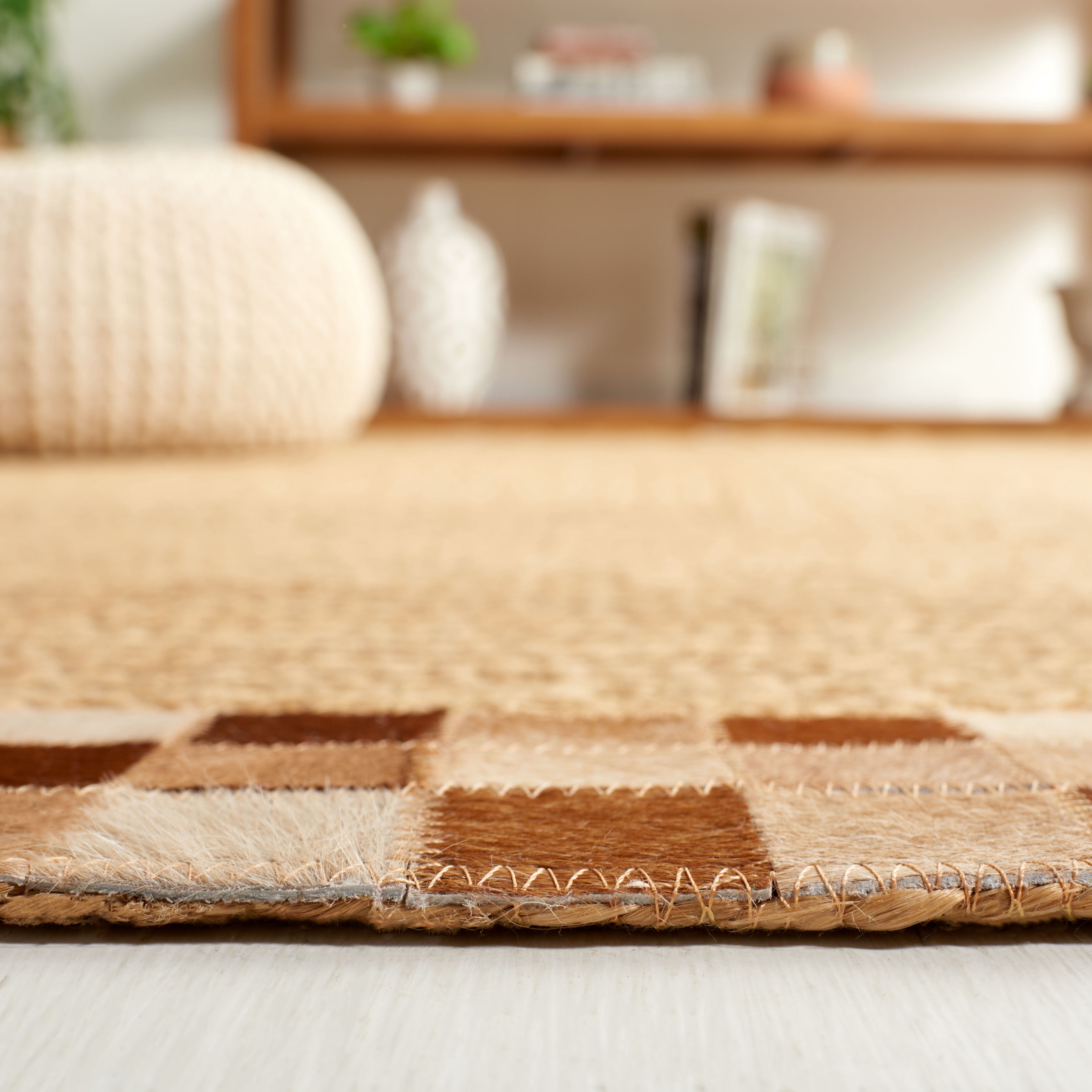 SAFAVIEH Natural Fiber Knot Bordered Area Rug, Natural/Brown, 4' x 6'