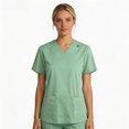 thumbnail image 2 of Womens Scrub Tops V-Neck Tops with Pockets Casual Nursing Uniforms Green Scrub Top Quick Drying Scrubs for Women, 2 of 3