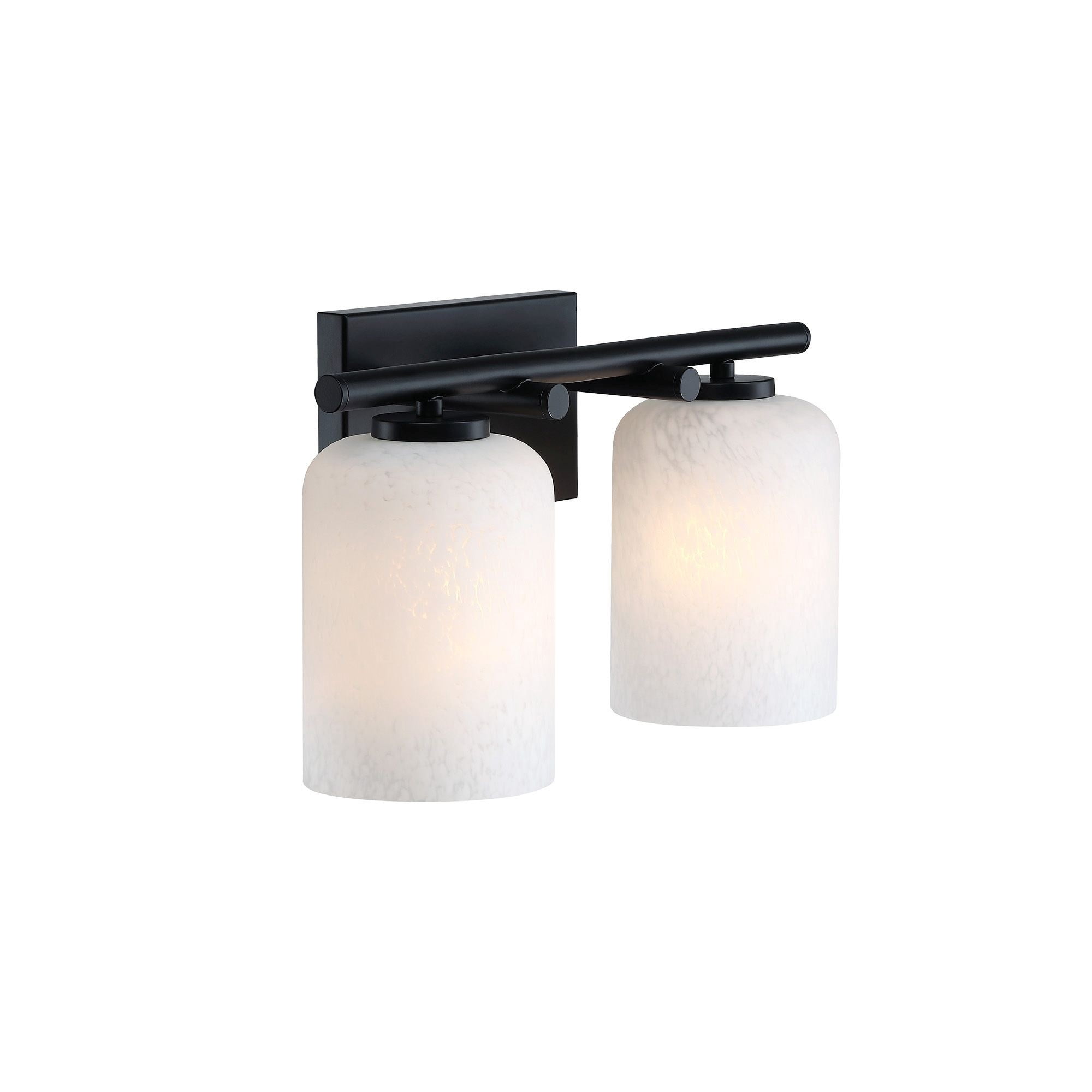 Bluestone Ridge 16 in. 2-Light Matte Black Vanity Wall Light for Bathrooms