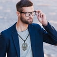 thumbnail image 6 of NEGS 18K Gold Black Plated Blue Evil Eye Beads Fatima Hamsa Hand Egyptian Pendant 24'' Chain Religious Amulet Stainless Steel Necklace for Men Women, 6 of 7