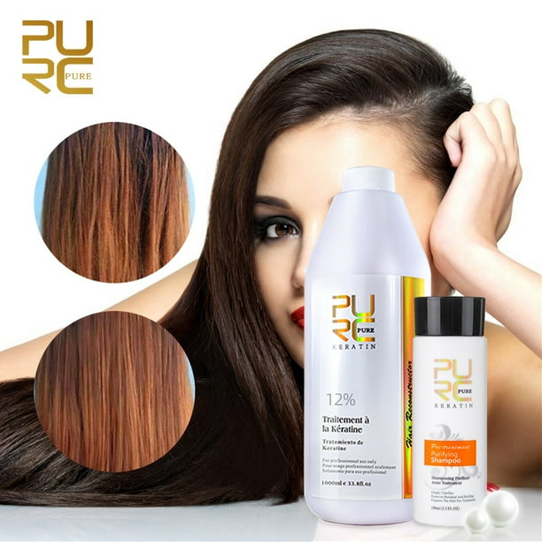 PURC Keratin Hair Treatment 12 Formlain Keratin Purifying Shampoo Set Straightening for Hair Care Products 1000ml Walmart