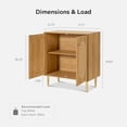 thumbnail image 6 of EYYTHUNG Farmhouse Accent Cabinet Set of 2 with Adjustable Shelves, Rattan Sideboard Storage Cupboard, Natural Oak, 6 of 8