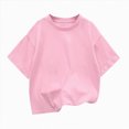 thumbnail image 4 of NIEWTR Girls T-Shirts Short Sleeve Shirt for Big Girls Soft Cotton Tees Kids Tshirts Summer Tops Clothes(Light Pink,140), 4 of 4