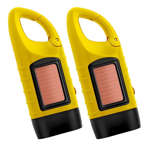 HIBIBUD 2Pcs Windfire Flashlight,Hand-Cranked Generator Led Flashlight,Buckle Design Flashlights for Home,Yellow1