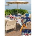 thumbnail image 4 of Outdoor Tablecloth with Umbrella Hole and Zipper, Blue Christmas Rectangle Table Cloth 60x120 Inch Waterproof Tablecloth, Xmas Snowman Truck Snowflake Tree Balls Picnic Table Cover for Patio Camping, 4 of 7