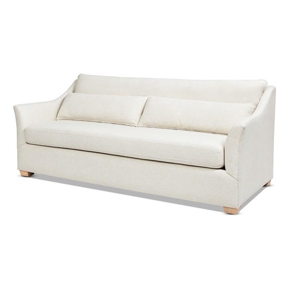 Pemberly Row Modern Fabric Sofa with Flared Arm in Flax White