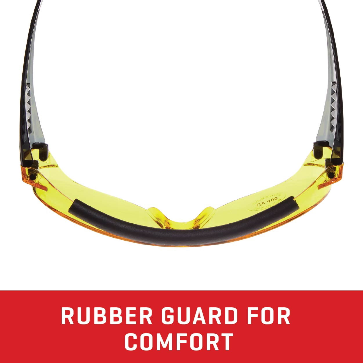 Allen Company Large Shooting Safety Glasses, Ansi Z87 Impact Resistant, Adult, Black, Unisex, Polycarbonate, Yellow