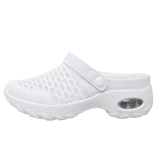 Sandalias y pantuflas casuales de tacón medio con soporte de arco ajustable con cojín de aire para mujer Wmkox8yii shjk288