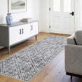 thumbnail image 4 of 2'x6' Hallway Runner Rug, Washable Neutral Moroccan Geometric Low Pile Non-Slip Carpet for Kitchen, Bedside, Laundry Room, 4 of 10