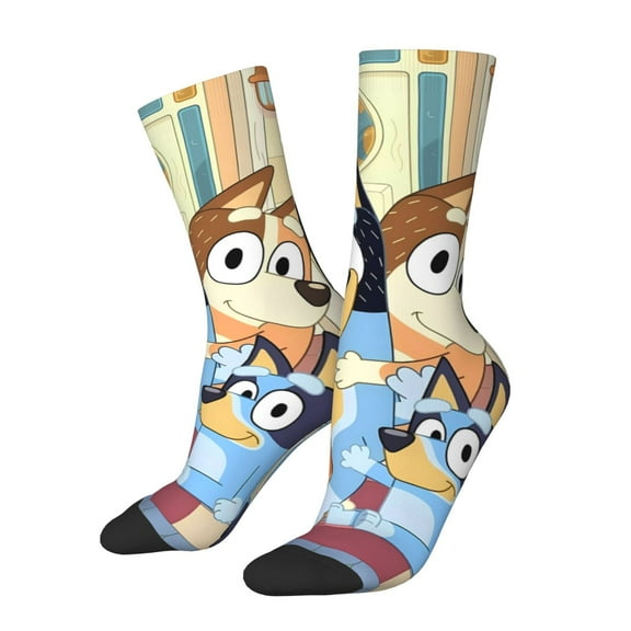 Johaoi Bluey Pattern Crazy Funny Socks for Men Women Colorful Fun Novelty Crew Socks Gifts for Adults Gag Gifts