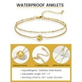thumbnail image 6 of KeyStyle Birthstone Anklets for Women Gold Plated Adjustable Anklets Bracelets for Summer Beach Pool Parties, Mother's Day Jewelry Valentine's Day Gift for Wife, 6 of 11
