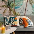 thumbnail image 3 of Mid Century Modern Pillow Covers Set of 4 18x18 Aesthetic Abstract Art linens Cotton Boho Decor Cute Plants Contemporary Pillows Accents Outdoor Farmhouse Sofa Couch Cases Decorations, 3 of 5