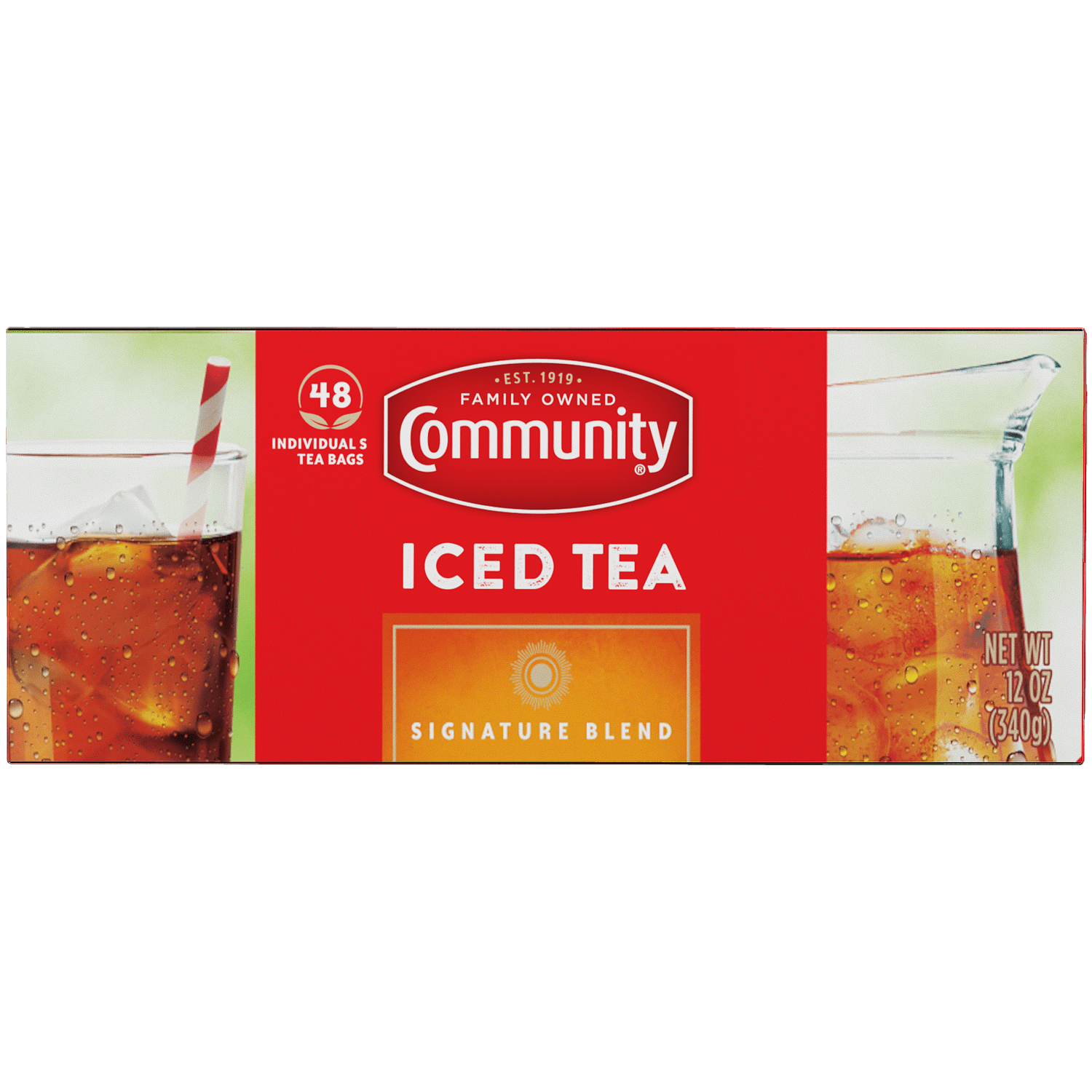 Community® Coffee Signature Iced Tea Bags, Family Size, 48 Ct Box