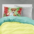 thumbnail image 2 of Jack Russell Terrier Poinsettas Fabric Standard Pillowcase, 2 of 2