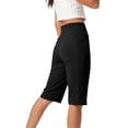 thumbnail image 5 of ADSSDQ Women's Bermuda Long Shorts High Waisted Knee Length Shorts Summer Athletic Running Shorts with Pockets Black 2XL, 5 of 7