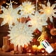 thumbnail image 1 of Faroles navideños de papel con forma de copos de nieve OuMuaMua, paquete de 5 luces LED, 1 of 8