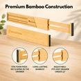 thumbnail image 2 of Swayvoo Expandable Bamboo Drawer Dividers – 4-Pack Adjustable Drawer Organizer Separators for Kitchen, Bedroom, Bathroom, Cabinet, Office & Dresser Storage (17–22", Natural), 2 of 7