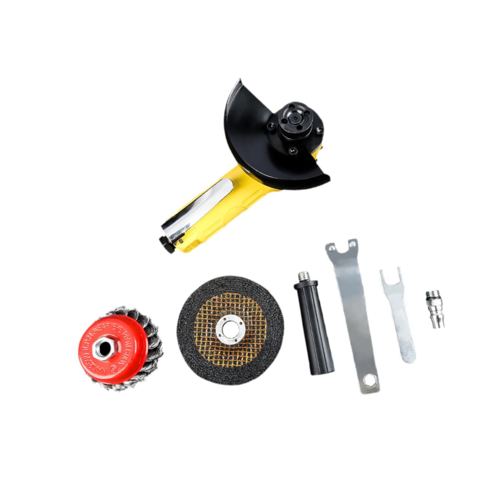 oshhni 4 inch Pneumatic Angle Grinder Rust Remover Press Switch Portable Easy to Assemble High Speed Deruster Polisher for Deburring