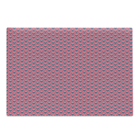 Floral Cutting Board, Repetitive Retro 70's Look Blush Flowers Geometric Illustration, Decorative Tempered Glass Cutting and Serving Board, in 3 Sizes, by Ambesonne