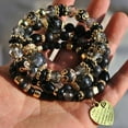 thumbnail image 4 of SPRING PARK Heart Bohemian Stretch Beaded Bracelets for Women Crystal Beaded Charm Multilayer Stackable Bracelets, 4 of 7