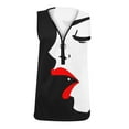thumbnail image 5 of up to 60% off Gifts Usmixi Womens Tank Tops Fashion Zipper Loose Fit Lightweight Vest Shirts Summer Trendy Character Face Print V-Neck Sleeveless Shirts Blouse Red XL, 5 of 5
