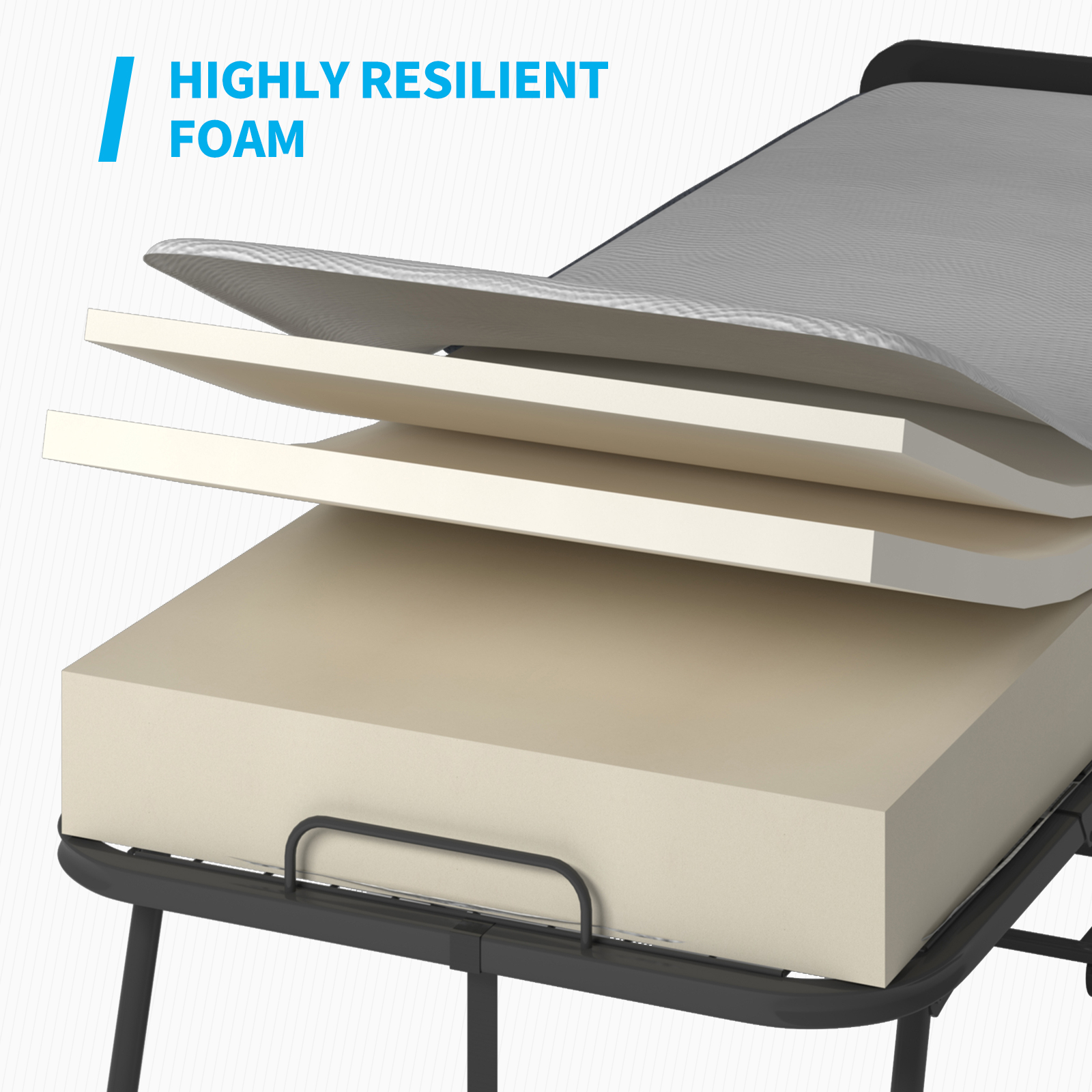 Mjkone Folding Bed with 5 Inch Foam Mattress, Twin Size Portable Bed, 75" x 31" Space Saving Fold Up Bed for Easy Storage, Foldable Bed Frame with 4 pcs Lockable Wheels