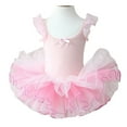 thumbnail image 2 of SPRING PARK Little Girls' Princess Ruffled Mesh Ballet Dancing Pink Bow Tiered Dress Dancewear, 2 of 5