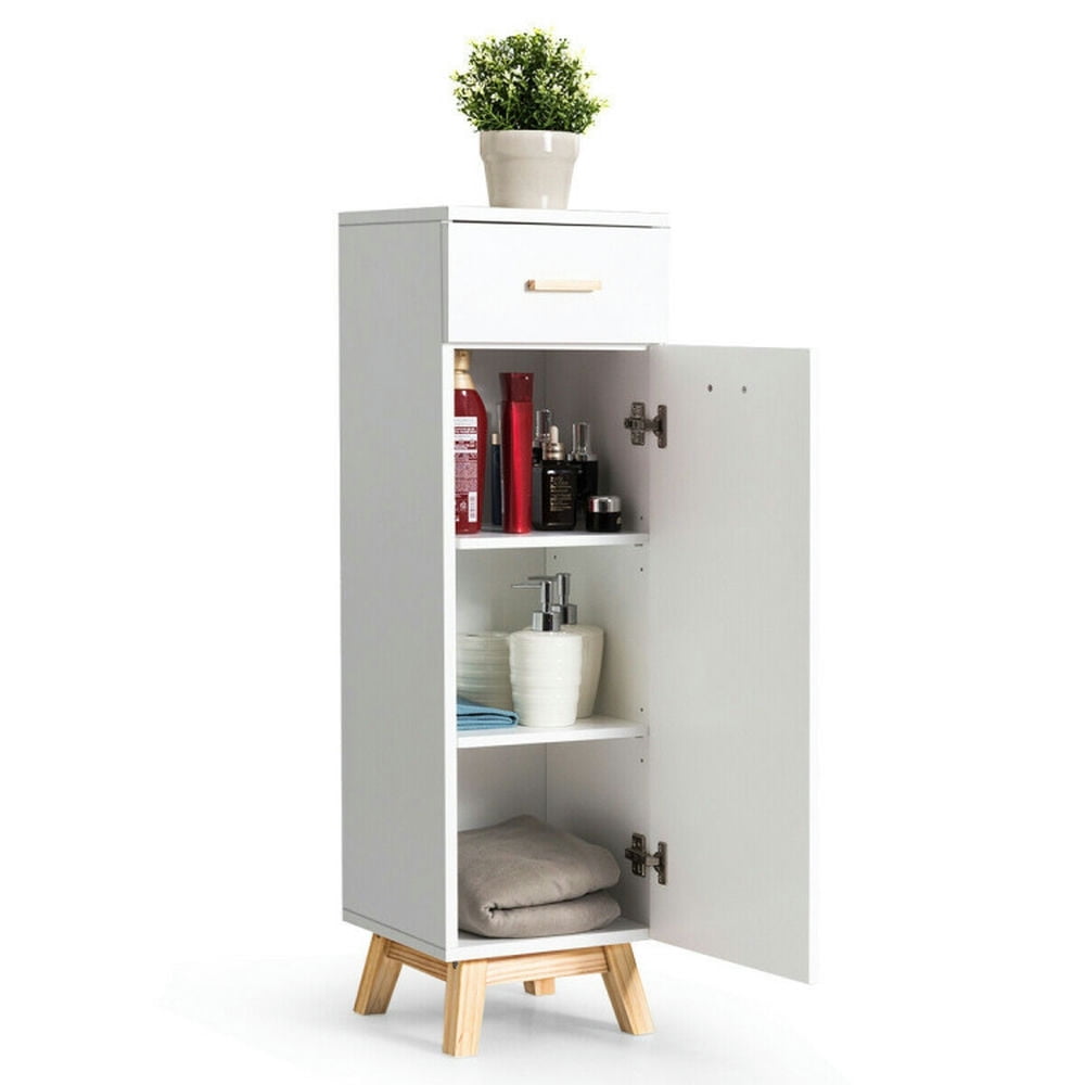 Finihen Bathroom Storage Cabinet, Bathroom Floor Cabinet, Waterproof Bathroom Cabinet with Adjustable Shelves and Sliding Drawer, for Bathroom, Living Room, Bedroom, Kitchen, White Finihen Bathroom Storage Cabinet, Bathroom Floor Cabinet, Waterproof Bathroom Cabinet with Adjustable Shelves and Sliding Drawer, for Bathroom, Living Room, Bedroom, Kitchen, White