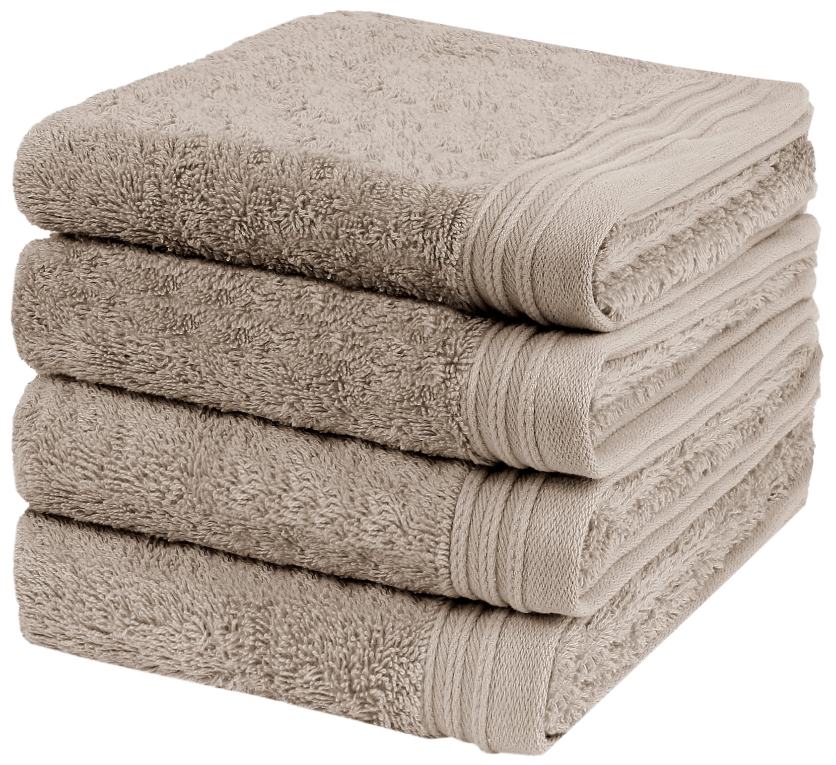 Weidemans 4 Piece Cotton Bath Towel Set, Sand Beige