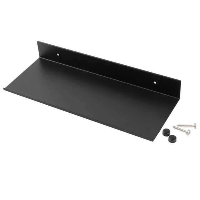 Black Bathroom Shelf Wall Mount Shelving Space Saving Rustproof Extra Strong Floating Shelves Storage Rack(40cm)