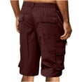 thumbnail image 6 of ZKCCNUK Men's Shorts Casual Solid Shorts with Multi-pocket Button Zipper Elastic Waist Shoort Pants M-3XL, 6 of 6