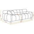 thumbnail image 3 of Modern Cloud Sofa, Black Boucle Fabric, Deep Seat Loveseat with 2 Pillows (Beige, 2seater), 3 of 18