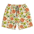 thumbnail image 3 of Uemuo Rose Daisy Pattern Men's Swim Trunks Hawaiian Beach Bathing Suit Swimsuits Beach Quick-Dry Shorts with Pockets-Large, 3 of 9