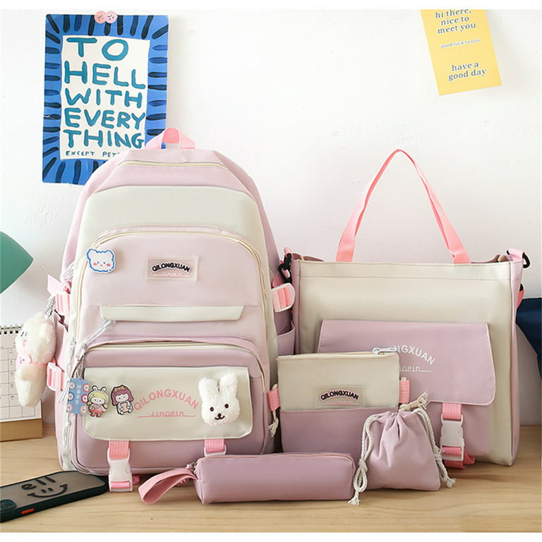 Nylon School Bags for Teenage Girls Kawaii College Student Kids