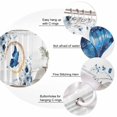 thumbnail image 6 of Shower Curtain Bathroom Set Watercolor Butterfly Flower Leaf Waterproof Fabric Shower Curtains with Grommets&Hooks, Blue Gray Floral Plant Privacy Bath Curtain for Bathtub 48x72in, 6 of 9