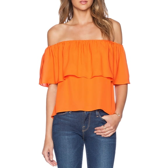 Rebecca Minkoff Women's Ruffled Dev Top Persimmon Large