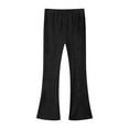thumbnail image 3 of AHTJRT Girls Flare Pants Cozy High Elastic Waist Ribbed Knit Bell Bottoms Stretchable Casual Workout Dancing Yoga Pants Black 13-14 Years, 3 of 7