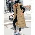 thumbnail image 2 of FreshPretty Long Puffer Vest Women Quilted Hooded Button Down Zip Up Sleeveless Vests Outerwear Padded Jacket Fall Winter Coat, 2 of 6