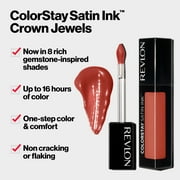 Revlon ColorStay Satin Ink Crown Jewels Liquid Lipstick, Longlasting & Waterproof Lipcolor, Moisturizing Creamy Formula Infused with Black Currant Seed Oil, 037 Majestic Rose, 0.17 fl oz.