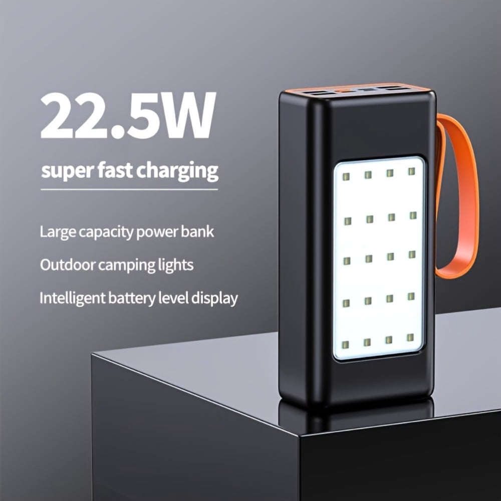 60000mAh Portable Charger with LED Display & Camping Light - Ultra High Capacity Power Bank for iPhone, Android, Outdoor Emergency Backup Battery Pack