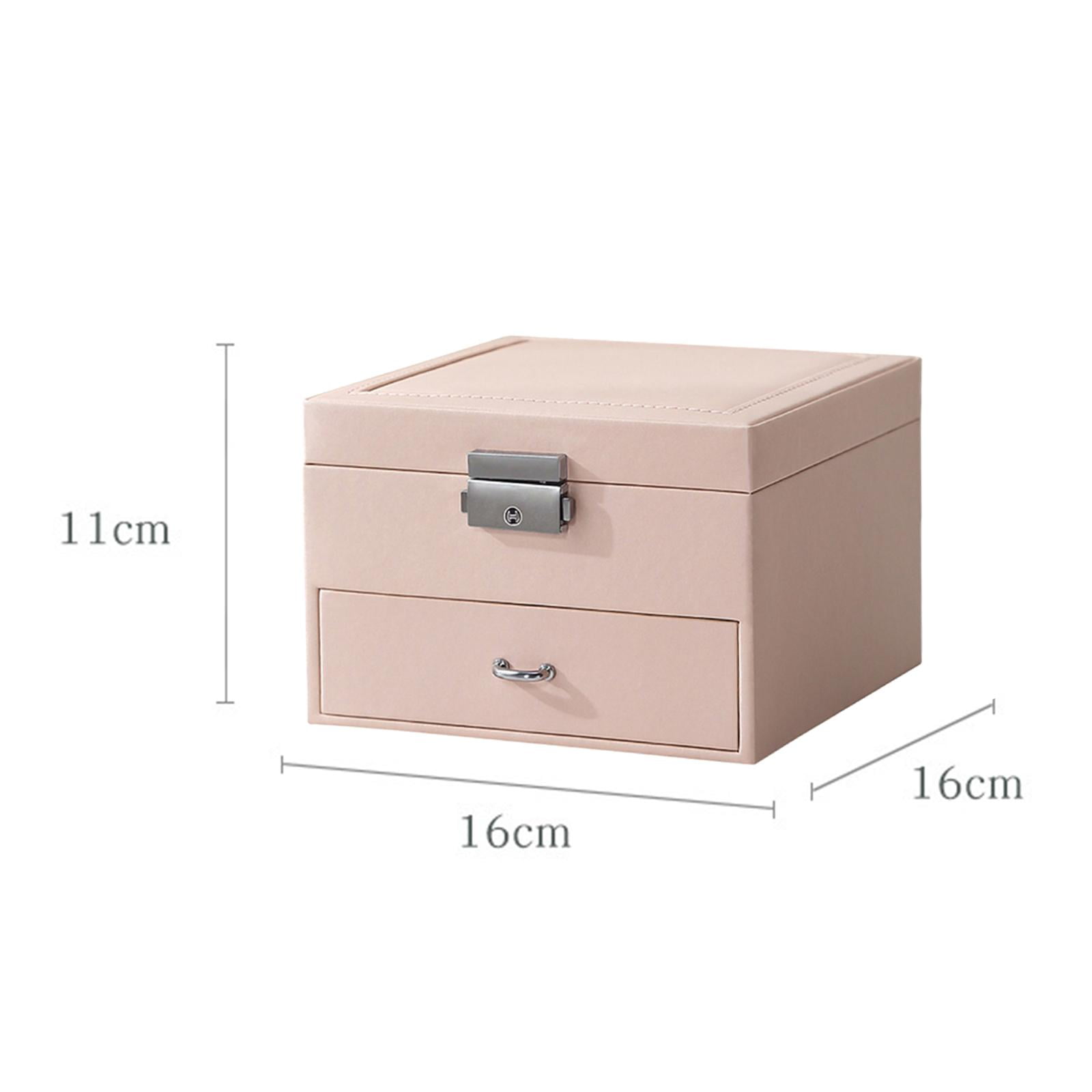 FVDPWYE Jewellery Box Organizer for Women Girls Jewelry Storage Case 2 Layer Display for Pink