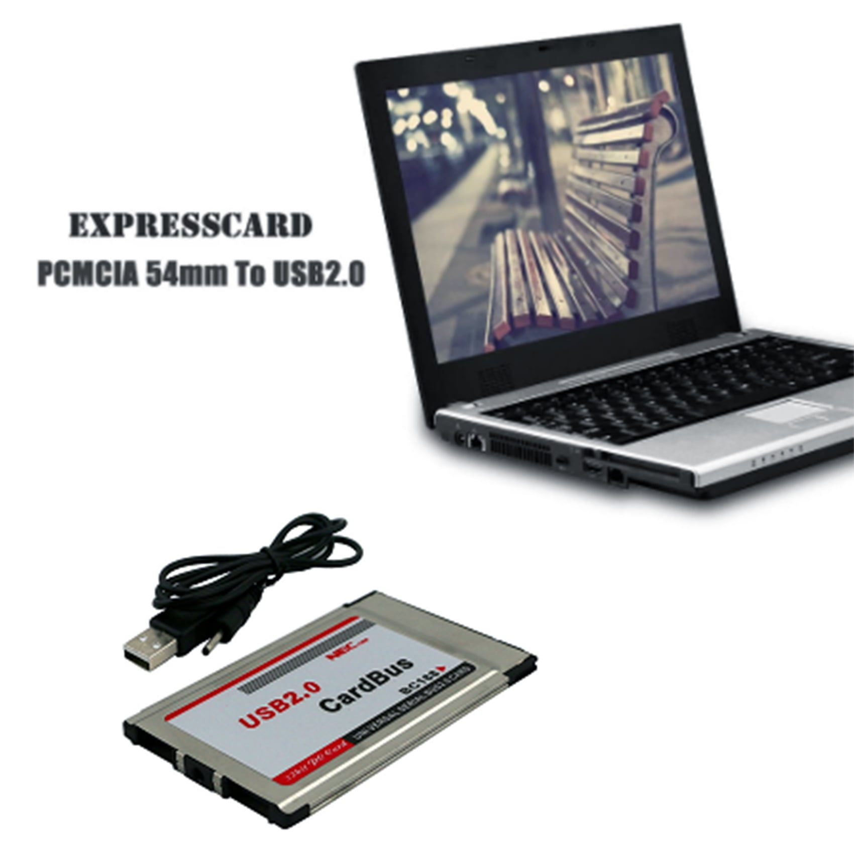 PCMCIA to USB 2.0 CardBus Dual 2 Port 480M Card Adapter for Laptop PC ...