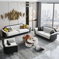 thumbnail image 1 of Light luxury furniture American  modern minimalist living room leather sofa combination My Lux Decor Round, 1 of 6